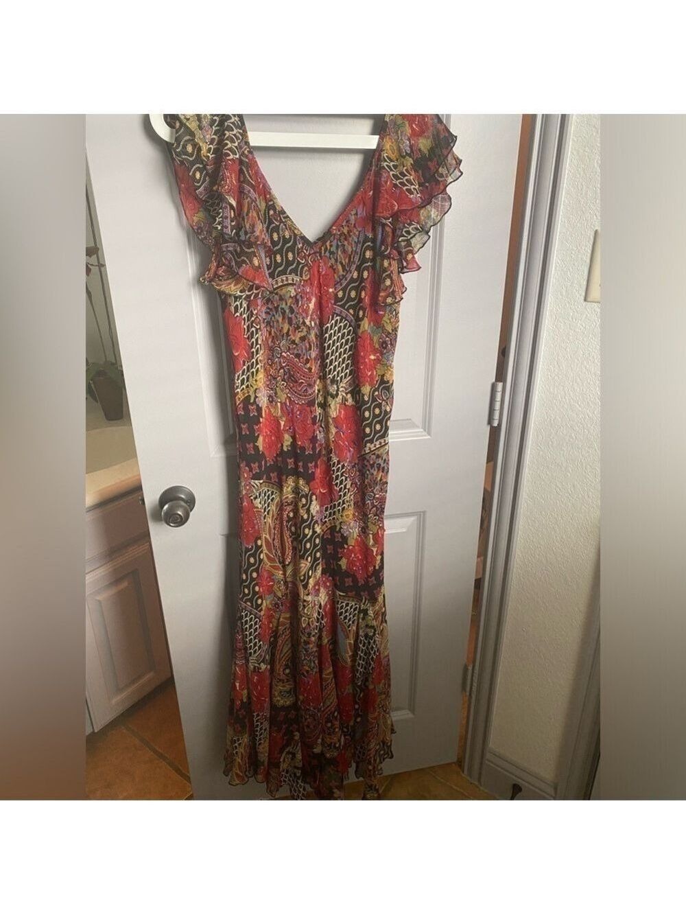 VTG RAIMENT FASHION INC of NY size 1X maxi dress Asymmetric design, pre-loved - Picture 7 of 7